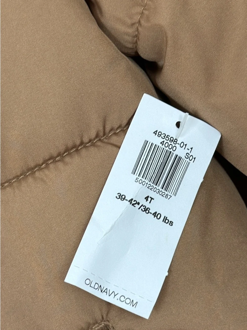 Old Navy Kids Tan-Brown Puffer Jacket with Hood